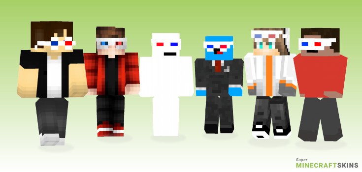3d glasses Minecraft Skins - Best Free Minecraft skins for Girls and Boys