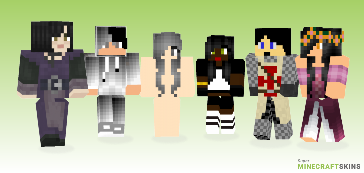 Black haired Minecraft Skins - Best Free Minecraft skins for Girls and Boys