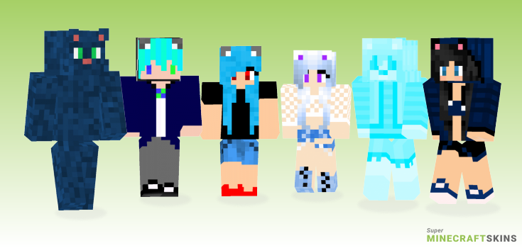 Blue cat Minecraft Skins - Best Free Minecraft skins for Girls and Boys