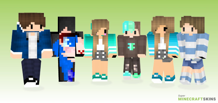 Blue chibi Minecraft Skins - Best Free Minecraft skins for Girls and Boys