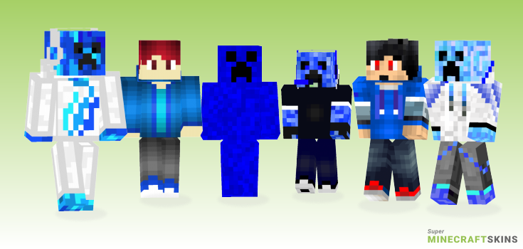 Blue creeper Minecraft Skins - Best Free Minecraft skins for Girls and Boys