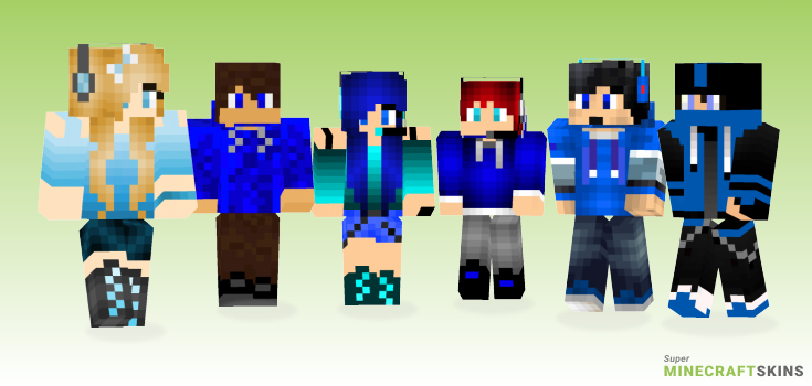 Blue gamer Minecraft Skins - Best Free Minecraft skins for Girls and Boys