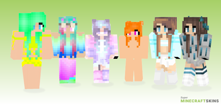 Bright Minecraft Skins - Best Free Minecraft skins for Girls and Boys