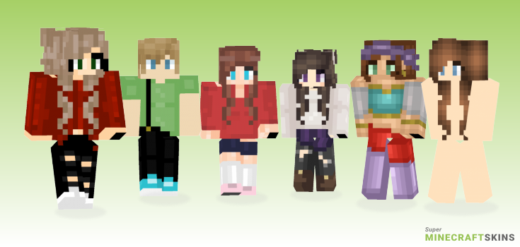 Brown haired Minecraft Skins - Best Free Minecraft skins for Girls and Boys