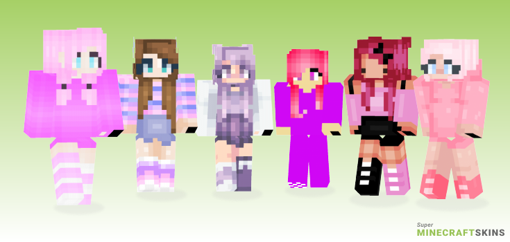 Bubble gum Minecraft Skins - Best Free Minecraft skins for Girls and Boys