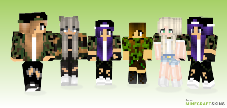 Camo girl Minecraft Skins - Best Free Minecraft skins for Girls and Boys