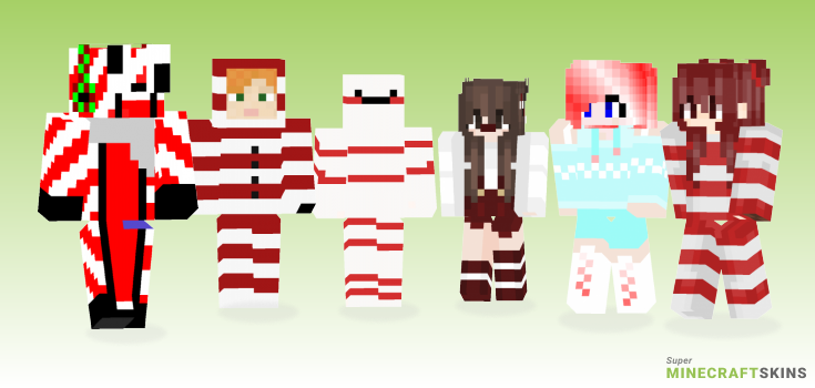 Candy cane Minecraft Skins - Best Free Minecraft skins for Girls and Boys