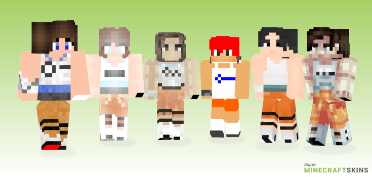 Chell Minecraft Skins - Best Free Minecraft skins for Girls and Boys