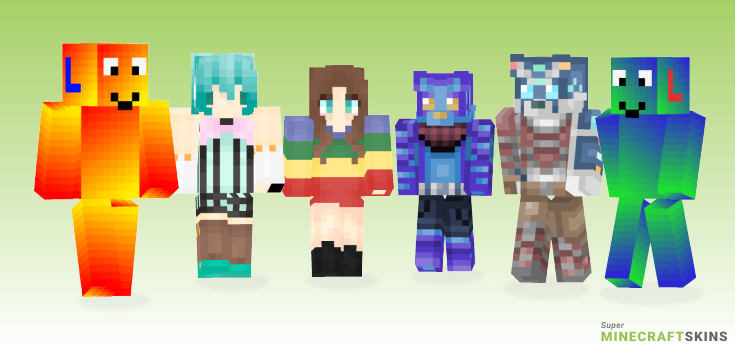 Colourful Minecraft Skins - Best Free Minecraft skins for Girls and Boys