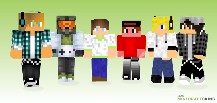 Cool gamer Minecraft Skins - Best Free Minecraft skins for Girls and Boys