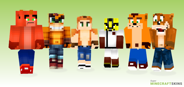 Crash bandicoot Minecraft Skins - Best Free Minecraft skins for Girls and Boys