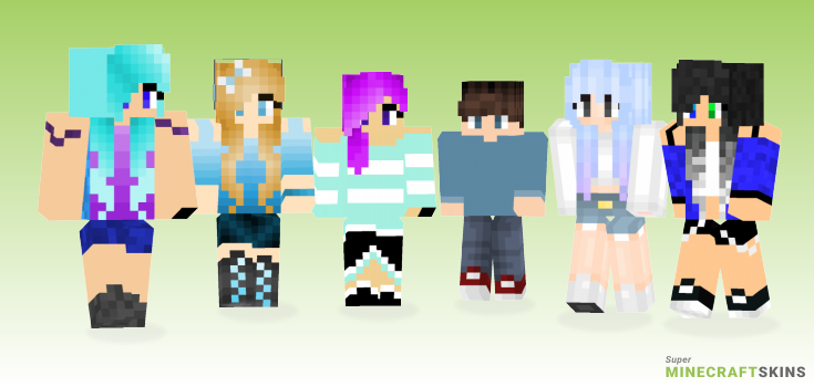 Cute blue Minecraft Skins - Best Free Minecraft skins for Girls and Boys