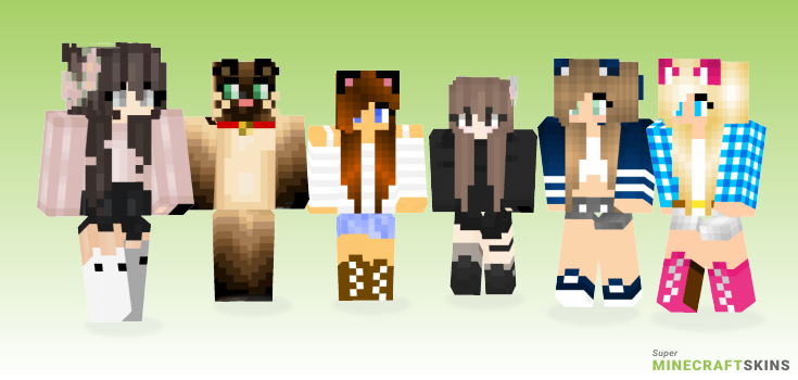 Cute cat Minecraft Skins - Best Free Minecraft skins for Girls and Boys