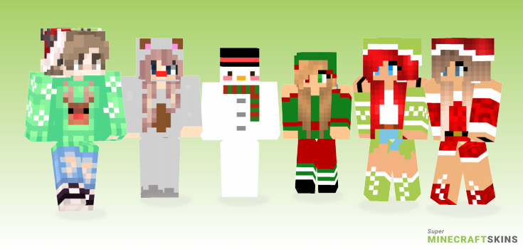 Cute christmas Minecraft Skins - Best Free Minecraft skins for Girls and Boys