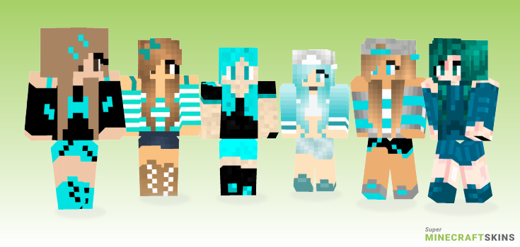 Cyan girl Minecraft Skins - Best Free Minecraft skins for Girls and Boys