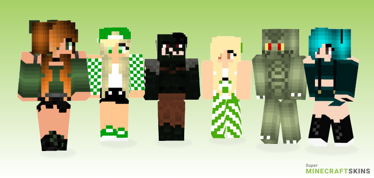 Dark green Minecraft Skins - Best Free Minecraft skins for Girls and Boys