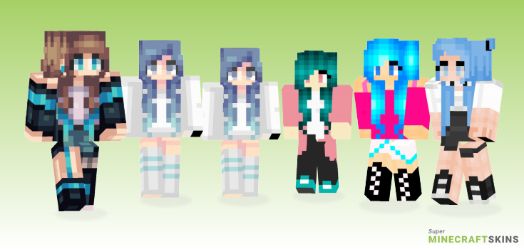 Electric blue Minecraft Skins - Best Free Minecraft skins for Girls and Boys