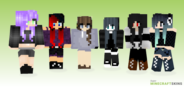 Emo girl Minecraft Skins - Best Free Minecraft skins for Girls and Boys