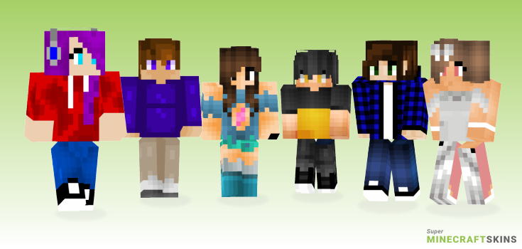 First shaded Minecraft Skins - Best Free Minecraft skins for Girls and Boys