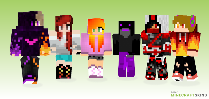 Flaming Minecraft Skins - Best Free Minecraft skins for Girls and Boys
