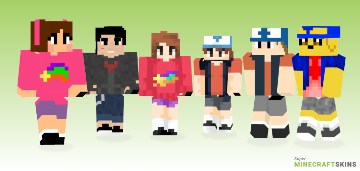 Gravity falls Minecraft Skins - Best Free Minecraft skins for Girls and Boys