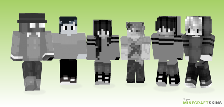 Grayscale Minecraft Skins - Best Free Minecraft skins for Girls and Boys