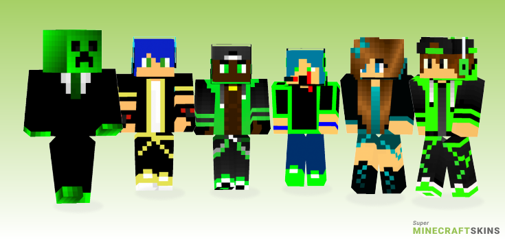 Green creeper Minecraft Skins - Best Free Minecraft skins for Girls and Boys