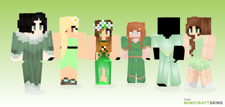 Green dress Minecraft Skins - Best Free Minecraft skins for Girls and Boys