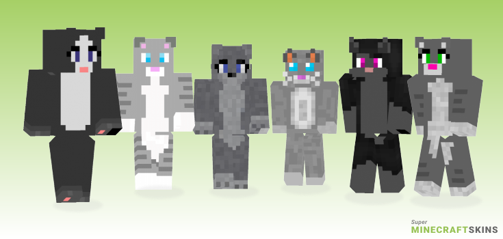 Grey cat Minecraft Skins - Best Free Minecraft skins for Girls and Boys