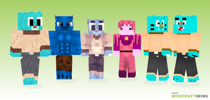 Gumball Minecraft Skins - Best Free Minecraft skins for Girls and Boys
