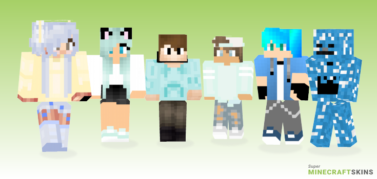 Light blue Minecraft Skins - Best Free Minecraft skins for Girls and Boys