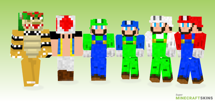Mario bros Minecraft Skins - Best Free Minecraft skins for Girls and Boys