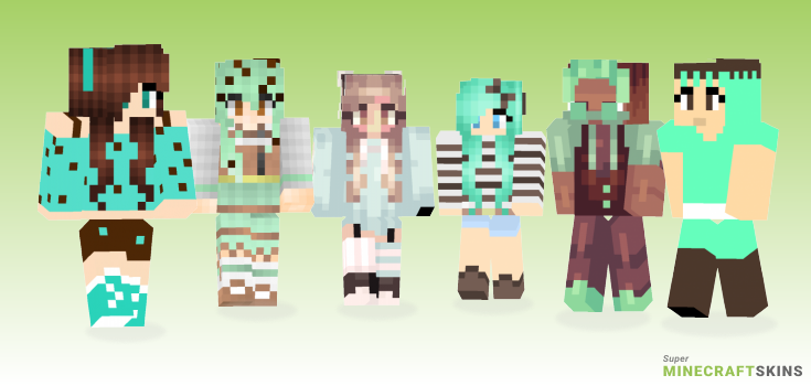 Mint chocolate Minecraft Skins - Best Free Minecraft skins for Girls and Boys