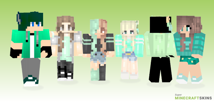 Mint green Minecraft Skins - Best Free Minecraft skins for Girls and Boys