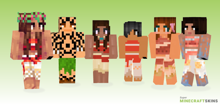 Moana Minecraft Skins - Best Free Minecraft skins for Girls and Boys