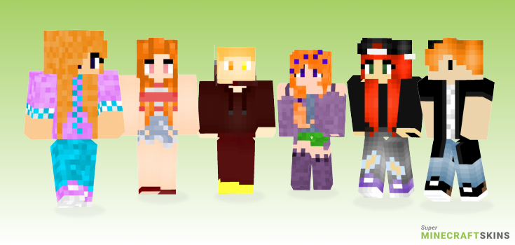 Orange hair Minecraft Skins - Best Free Minecraft skins for Girls and Boys