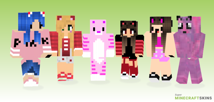 Pink cat Minecraft Skins - Best Free Minecraft skins for Girls and Boys