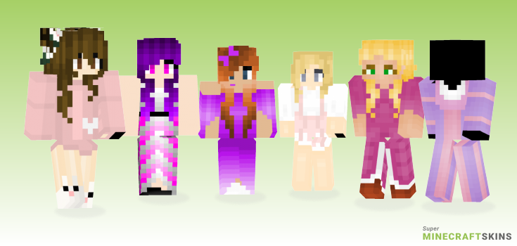 Pink dress Minecraft Skins - Best Free Minecraft skins for Girls and Boys