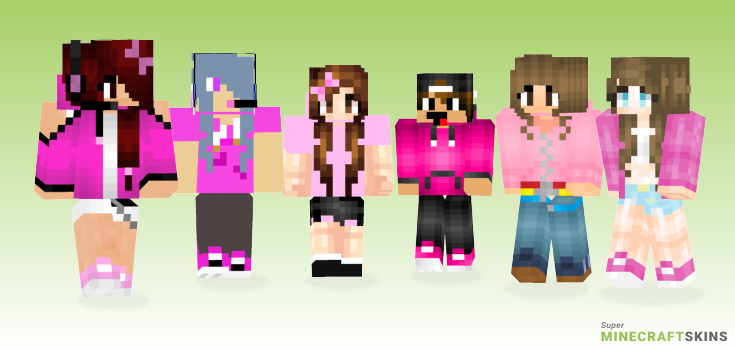 Pink hoodie Minecraft Skins - Best Free Minecraft skins for Girls and Boys
