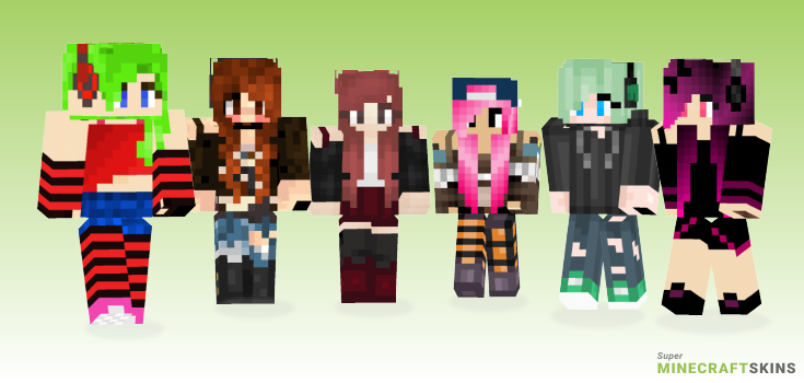 Punk girl Minecraft Skins - Best Free Minecraft skins for Girls and Boys