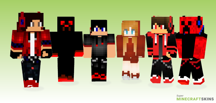 Red creeper Minecraft Skins - Best Free Minecraft skins for Girls and Boys