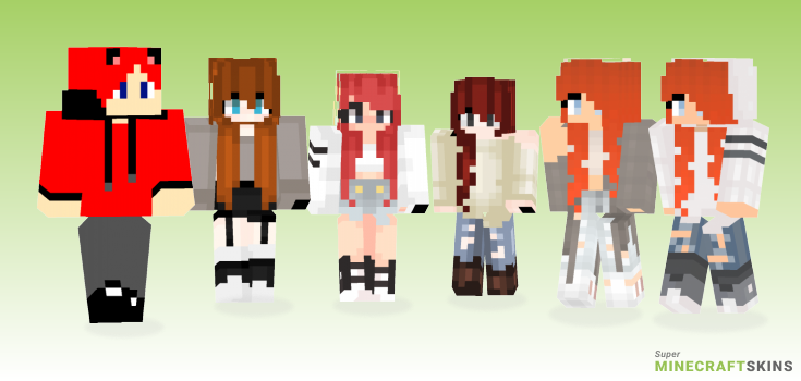 Red head Minecraft Skins - Best Free Minecraft skins for Girls and Boys