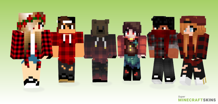 Red plaid Minecraft Skins - Best Free Minecraft skins for Girls and Boys