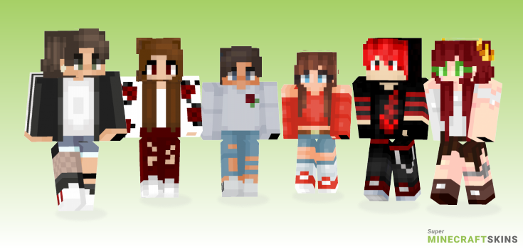 Red rose Minecraft Skins - Best Free Minecraft skins for Girls and Boys