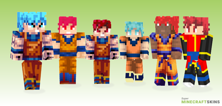 Saiyan god Minecraft Skins - Best Free Minecraft skins for Girls and Boys
