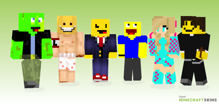 Smiley face Minecraft Skins - Best Free Minecraft skins for Girls and Boys