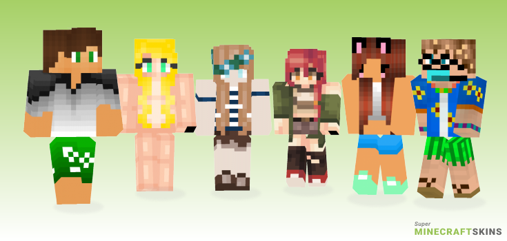 Summer time Minecraft Skins - Best Free Minecraft skins for Girls and Boys