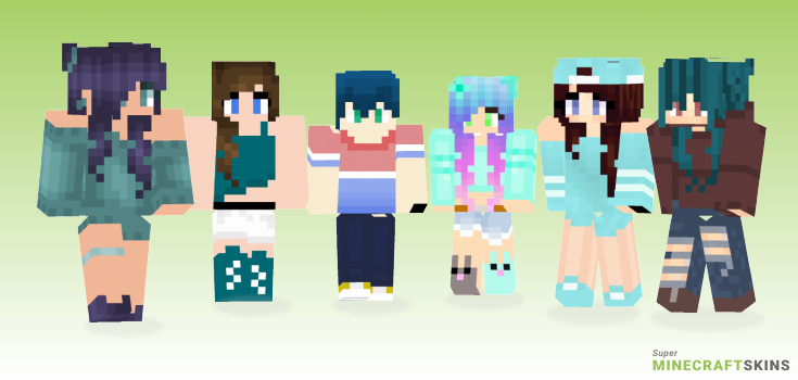 Teal Minecraft Skins - Best Free Minecraft skins for Girls and Boys