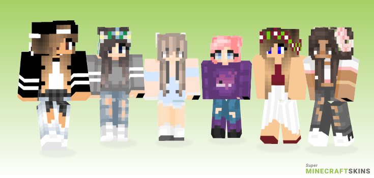 Tumblr girl Minecraft Skins - Best Free Minecraft skins for Girls and Boys