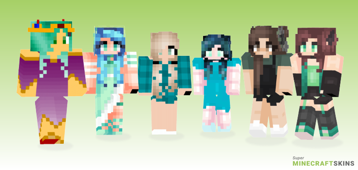 Turquoise Minecraft Skins - Best Free Minecraft skins for Girls and Boys